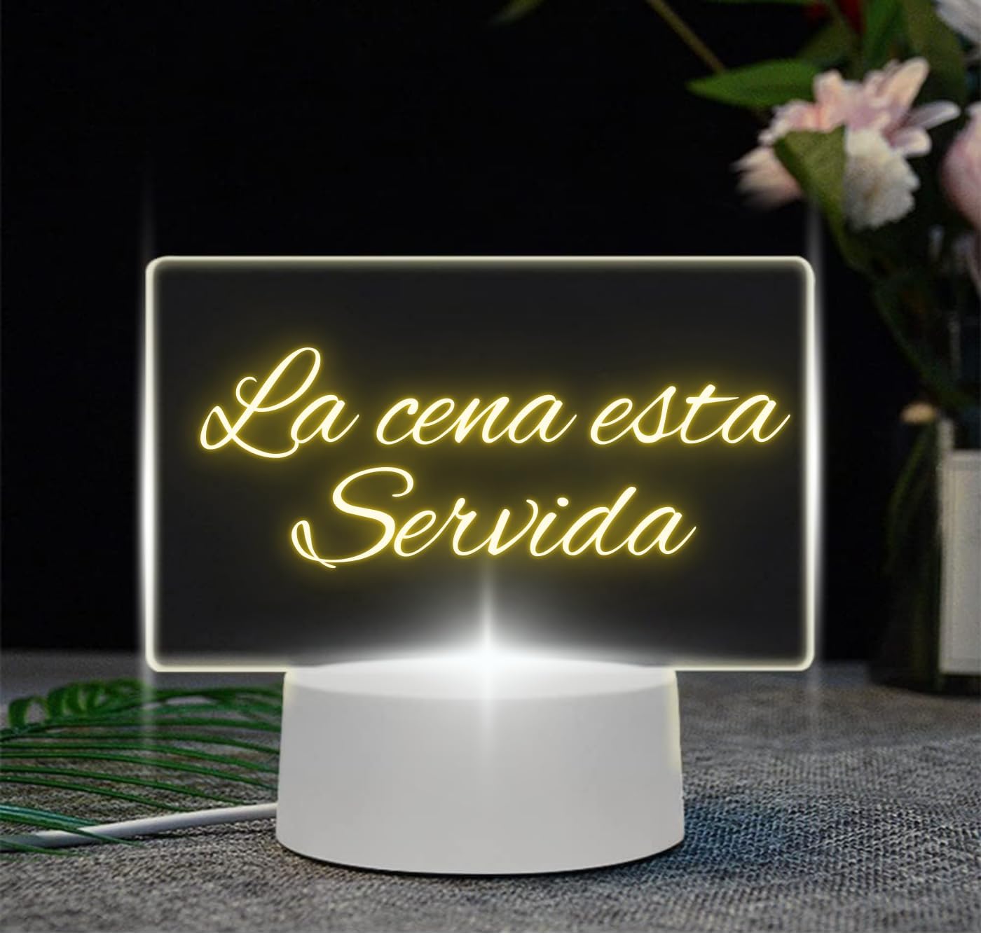 Lampara personalizada para escribir forma rectangular